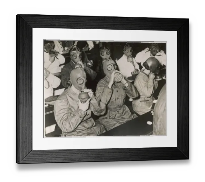 Framed Print : German Gas Masks Framed Print : German Gas Masks
