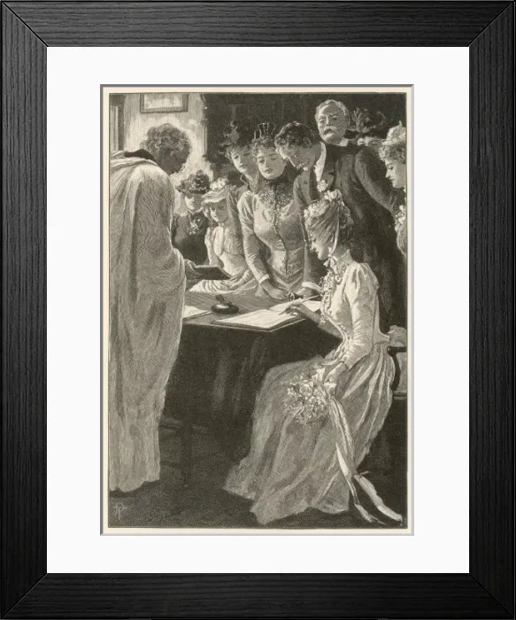 Framed Print : The Bride Signs Framed Print : The Bride Signs