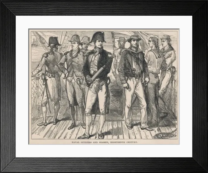 Framed Print : 18th Century Naval Unif Framed Print : 18th Century Naval Unif