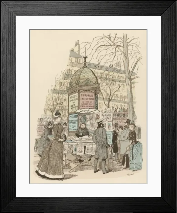 Framed Print : Paris News Kiosk (Mars) Framed Print : Paris News Kiosk (Mars)