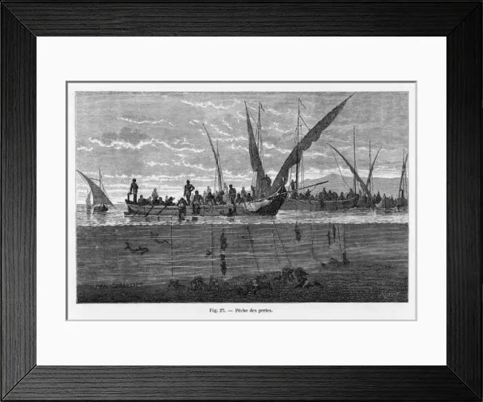 Framed Print : Pearl Fishing / 1870 Framed Print : Pearl Fishing / 1870