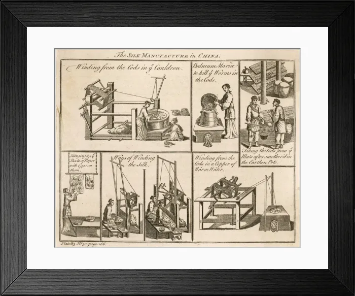 Framed Print : Silk Manufacture / China Framed Print : Silk Manufacture / China