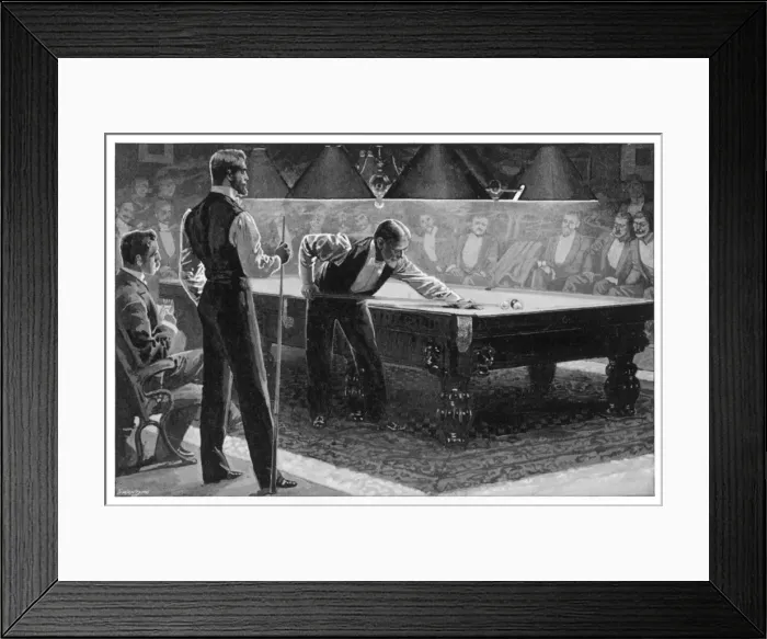 Framed Print : Serious Game of Billiard Framed Print : Serious Game of Billiard
