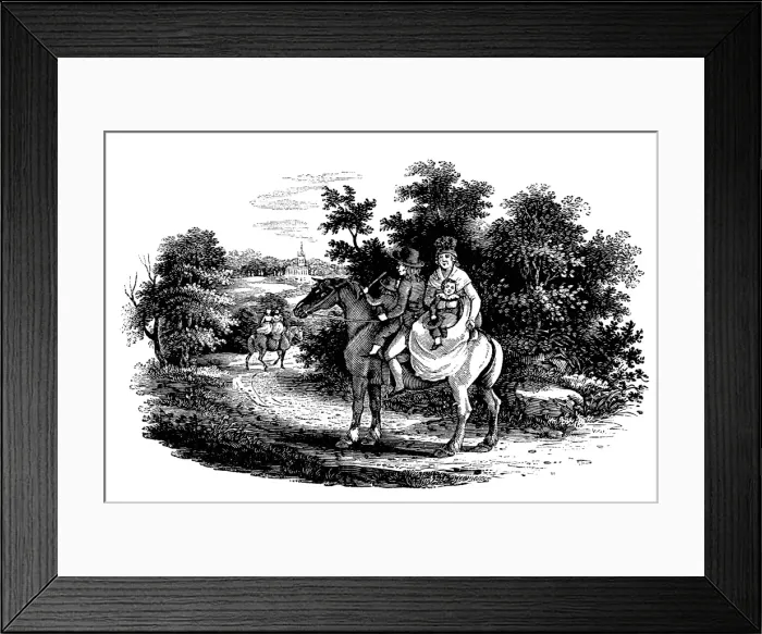 Framed Print : Family on Horseback Framed Print : Family on Horseback