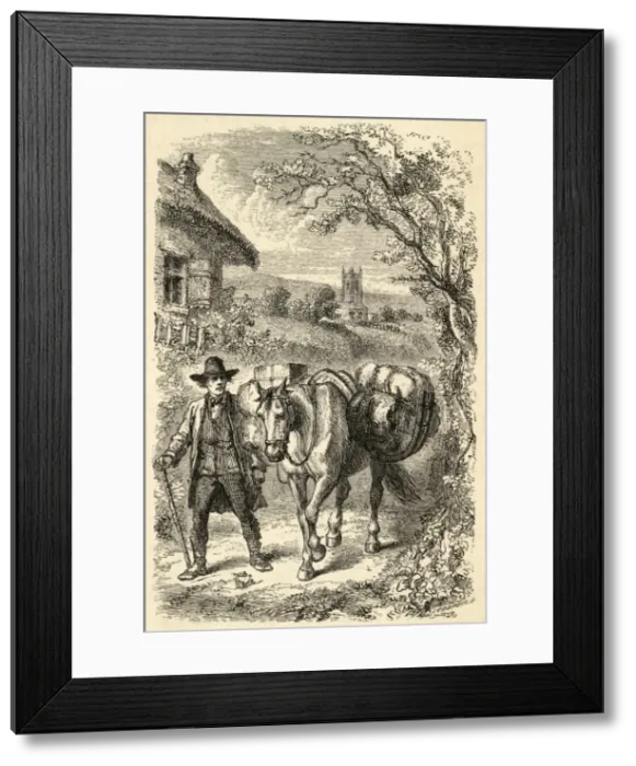 Framed Print : Pack Horse, Devonshire Framed Print : Pack Horse, Devonshire