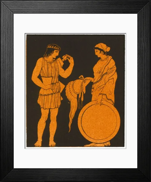 Framed Print : Greek Warrior Arming Framed Print : Greek Warrior Arming