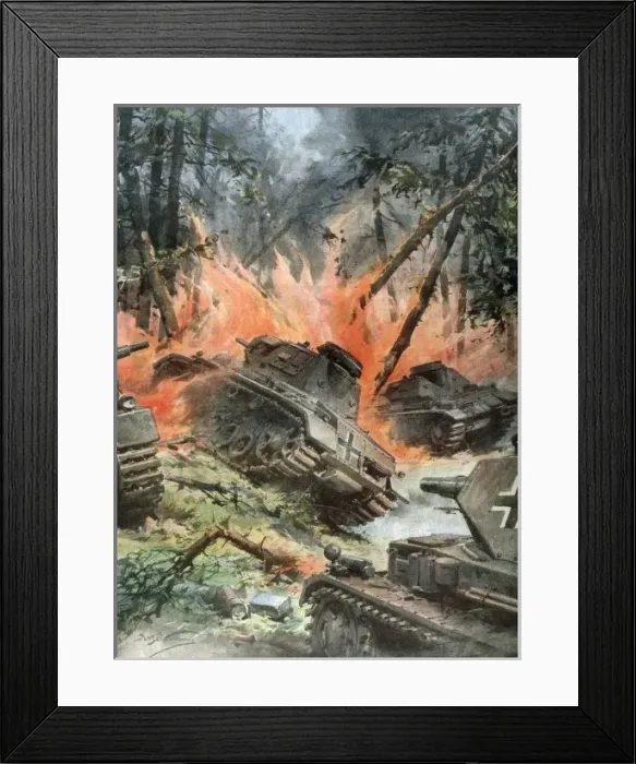 Framed Print : Tank Battle, Leningrad Framed Print : Tank Battle, Leningrad