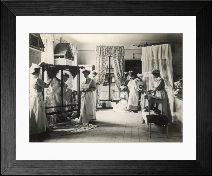 Framed Print : Curtain Makers 1900 Framed Print : Curtain Makers 1900