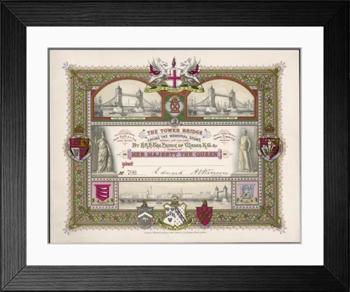 Framed Print : Tower Bridge Invitation Framed Print : Tower Bridge Invitation