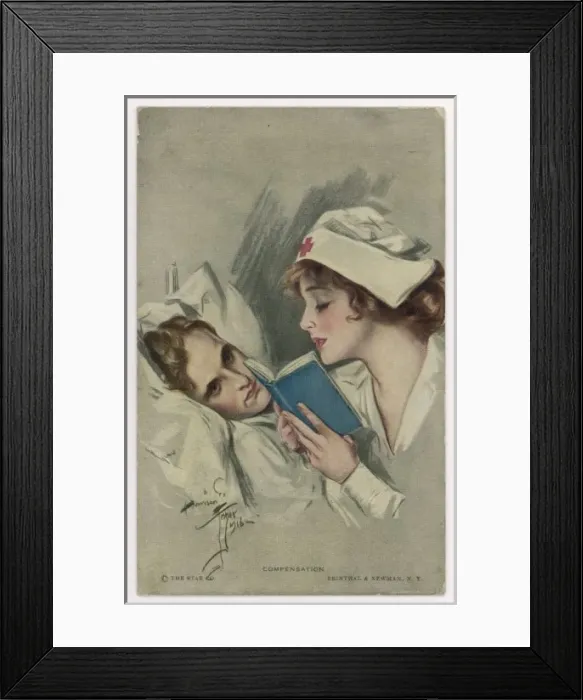 Framed Print : Nurse Reading to Patient Framed Print : Nurse Reading to Patient
