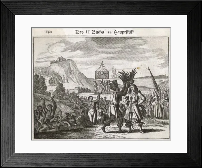 Framed Print : Indians Honour European Framed Print : Indians Honour European