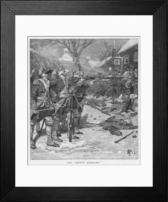 Framed Print : Boston Massacre / Pyle Framed Print : Boston Massacre / Pyle