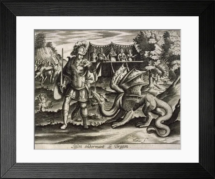 Framed Print : Jason Subdues Dragon Framed Print : Jason Subdues Dragon
