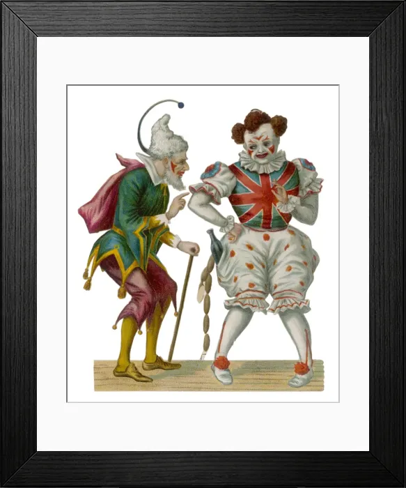Framed Print : Clowns / Victorian Scrap Framed Print : Clowns / Victorian Scrap