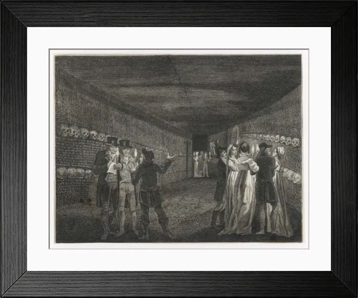 Framed Print : Paris Catacombs (Mono) Framed Print : Paris Catacombs (Mono)