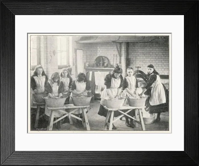 Framed Print : Board School Washing 19C Framed Print : Board School Washing 19C