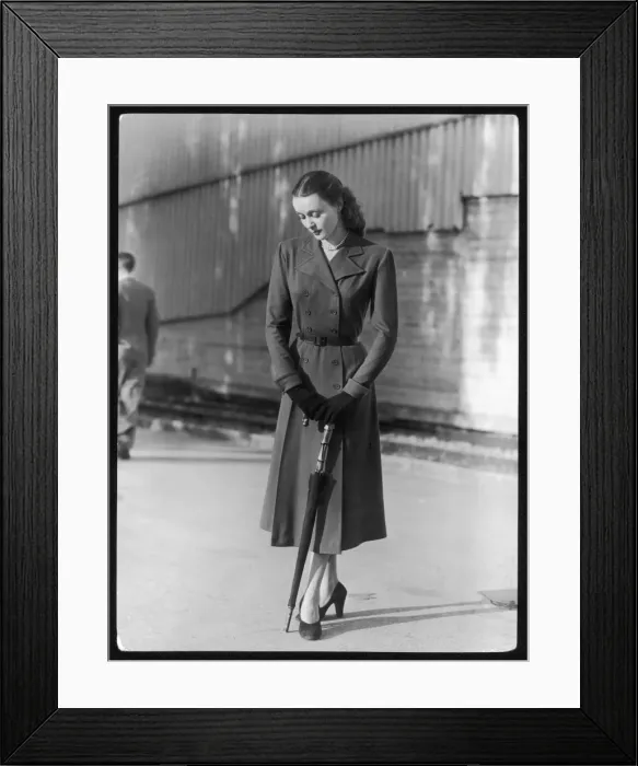 Framed Print : Coat & Umbrella 1940S Framed Print : Coat & Umbrella 1940S