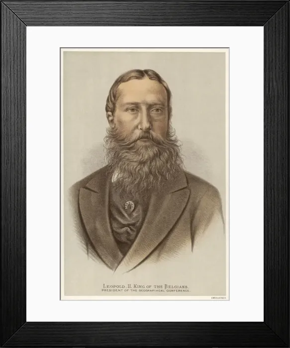 Framed Print : Leopold Ii / Belgium / Lith Framed Print : Leopold Ii / Belgium / Lith
