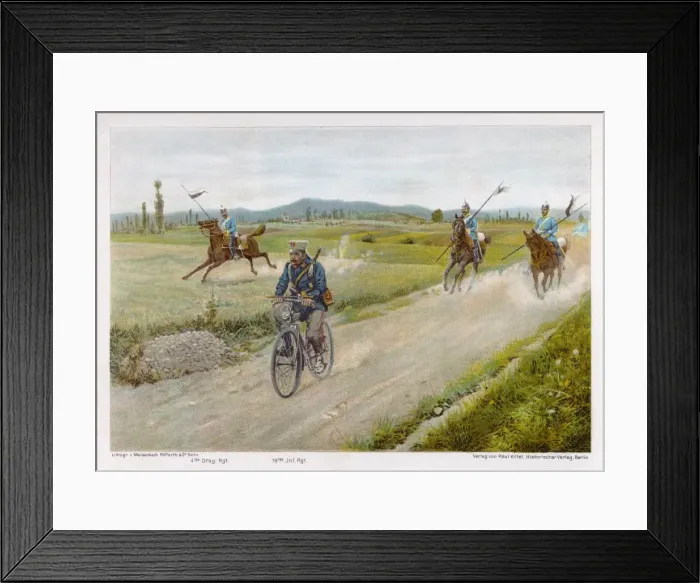 Framed Print : Cyclist and Dragoons Framed Print : Cyclist and Dragoons