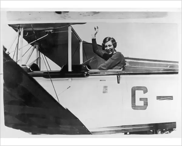 Amy Johnson in her Plane