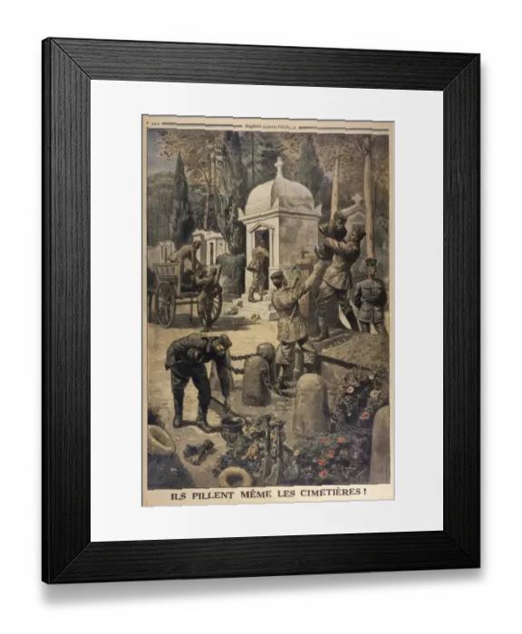 Framed Print : Cemetery Looting 1917 Framed Print : Cemetery Looting 1917