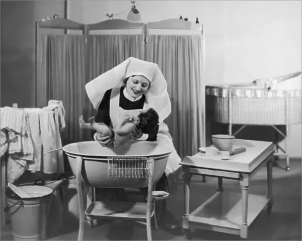 Nurse Bathes Baby  /  1933