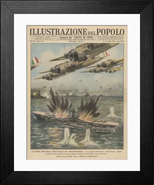 Framed Print : ARK ROYAL ATTACKED Framed Print : ARK ROYAL ATTACKED