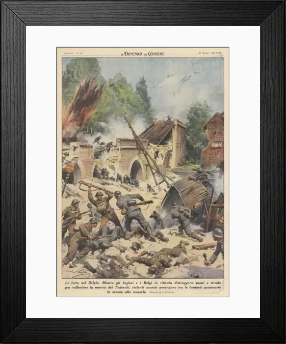 Framed Print : Germans Crush Belgium Framed Print : Germans Crush Belgium