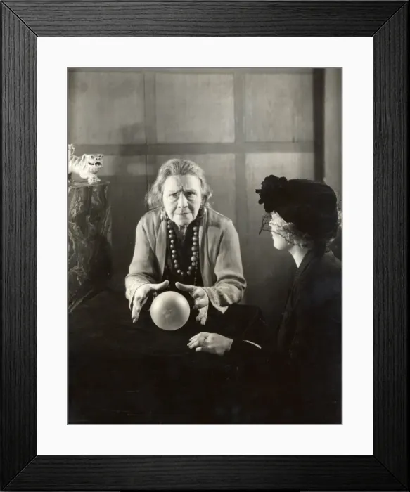 Framed Print : Woman Reads Crystal Ball Framed Print : Woman Reads Crystal Ball