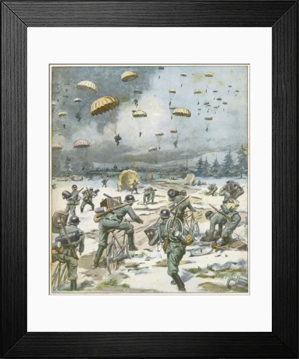 Framed Print : Paratroops in Norway Framed Print : Paratroops in Norway