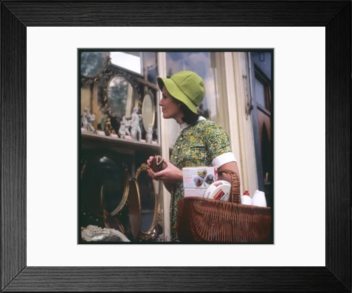 Framed Print : Lady Shopper 1970 Framed Print : Lady Shopper 1970