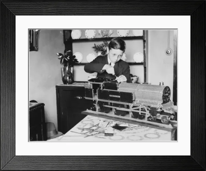 Framed Print : Boy W / Meccano Train Framed Print : Boy W / Meccano Train