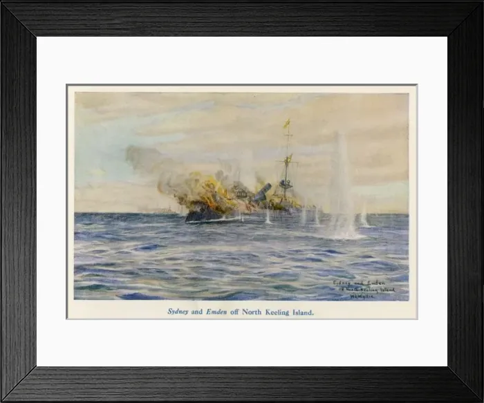 Framed Print : Sydney Destroys Emden Framed Print : Sydney Destroys Emden