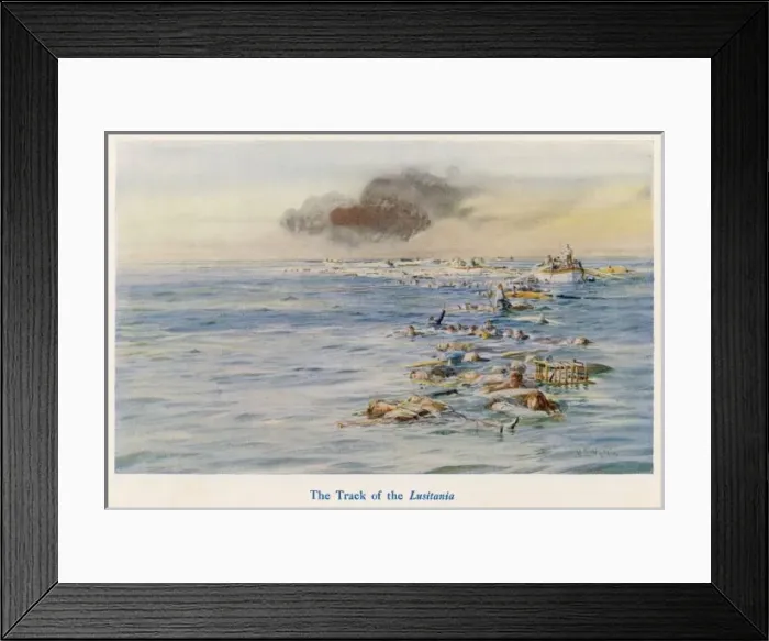 Framed Print : Track of Lusitania 1915 Framed Print : Track of Lusitania 1915