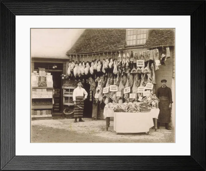 Framed Print : Butcher Shop Display Framed Print : Butcher Shop Display