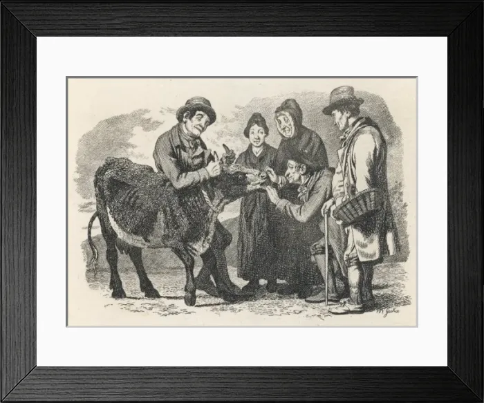 Framed Print : Buying a Cow, Scotland Framed Print : Buying a Cow, Scotland