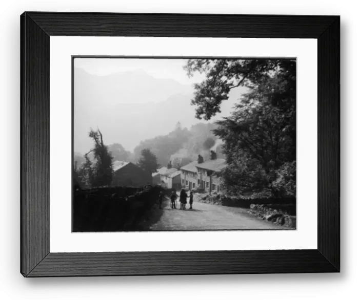 Framed Print : Village Children & Hoop Framed Print : Village Children & Hoop