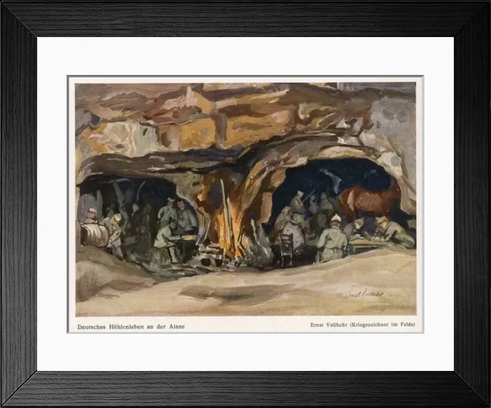 Framed Print : German Dug-Outs / 1915 Framed Print : German Dug-Outs / 1915