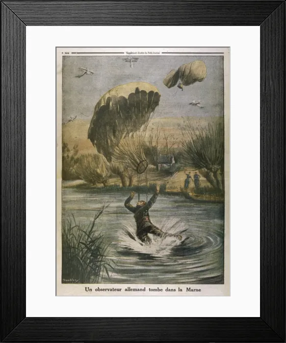 Framed Print : German Parachutes Marne Framed Print : German Parachutes Marne