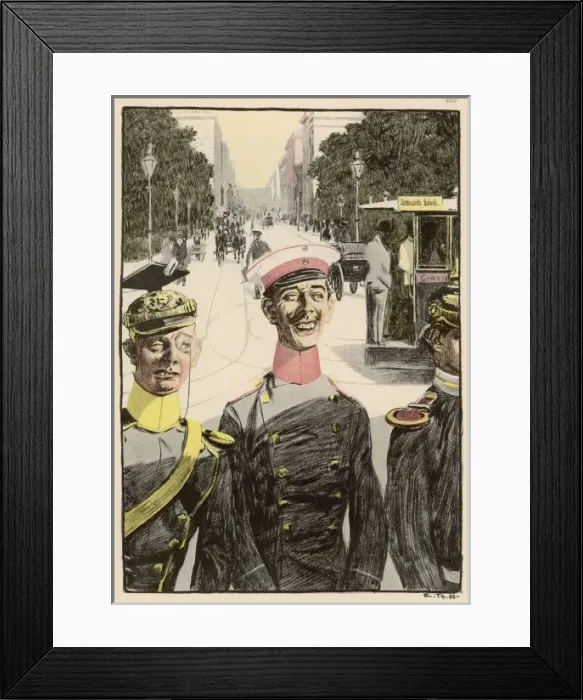Framed Print : German Officers in Town Framed Print : German Officers in Town