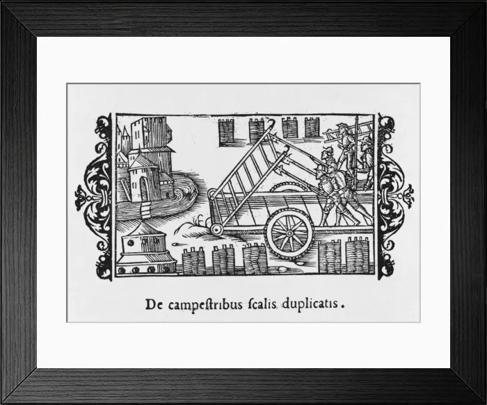 Framed Print : Wheeled Siege Ladder Framed Print : Wheeled Siege Ladder