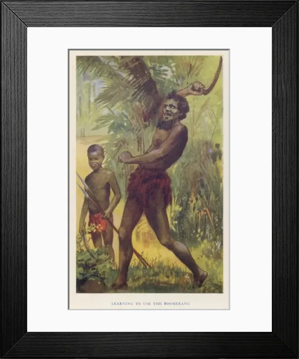 Framed Print : Boomerang / Australian Boy Framed Print : Boomerang / Australian Boy