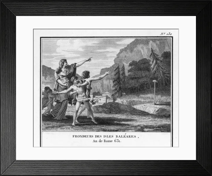 Framed Print : Balearic Slingers / Mirys Framed Print : Balearic Slingers / Mirys