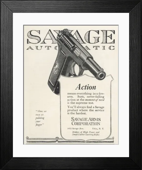 Framed Print : Savage Automatic Pistol Framed Print : Savage Automatic Pistol