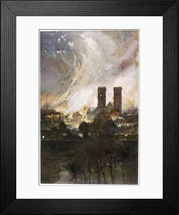 Framed Print : 1916 / Verdun on Fire Framed Print : 1916 / Verdun on Fire