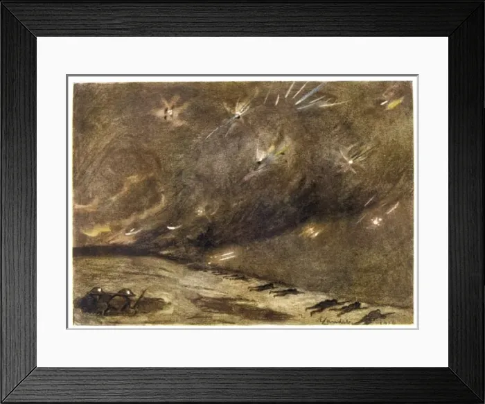 Framed Print : 1916 / Artillery Barrage Framed Print : 1916 / Artillery Barrage
