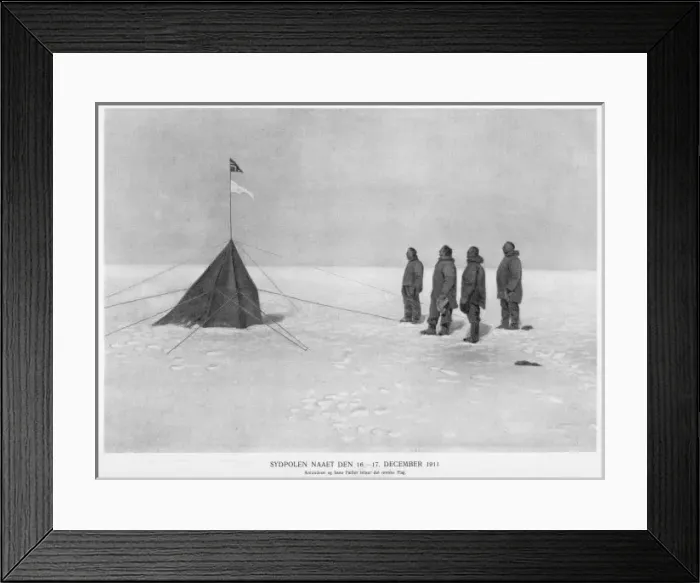 Framed Print : Amundsen / Raising Flag Framed Print : Amundsen / Raising Flag