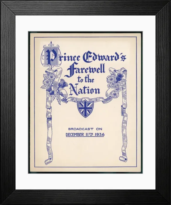 Framed Print : Edward Viii / Abdication Framed Print : Edward Viii / Abdication