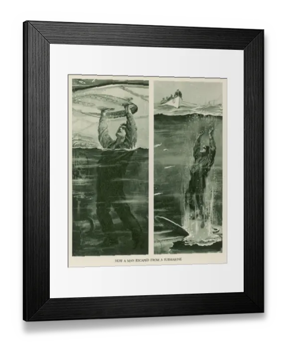 Framed Print : Escaping from a Sub Framed Print : Escaping from a Sub