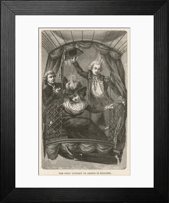 Framed Print : LUNARDIs BALLOON 1784 Framed Print : LUNARDIs BALLOON 1784
